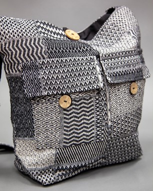 Jaquard Hobo Bag W/ Buttons