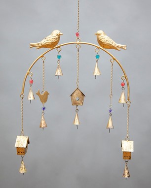Wholesale Birdhouse windchime W/ Beads and Bells