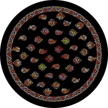 Round Paisley Overprint Tablecloth
