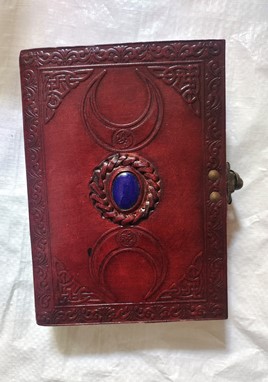 Triple Moon Leather Journal W/ Stone