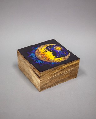 Wholesale 6 Inch Laminated Moon Box from India Arts