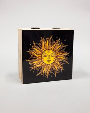 Wholesale Handmade 6 Inch Laminated Sun Wood Box from India Arts