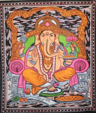 Multi Color Ganesha Tapestry