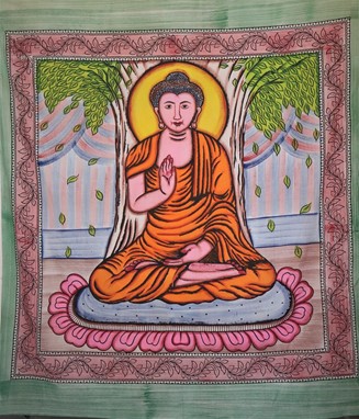 Brush Print Buddha Tapestry