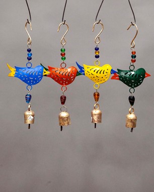 Wholesale Handmade Assorted Painted Bird Chime from India Arts