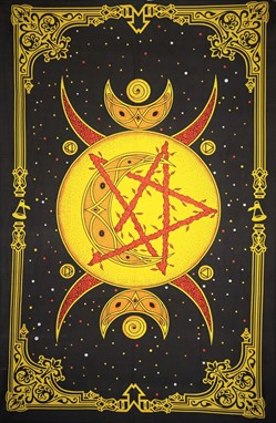 Moon with Pentagram Wall Hanging