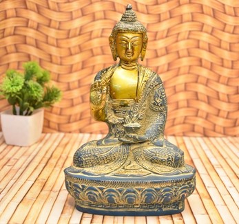 Sitting Buddha W/ Antique Finish