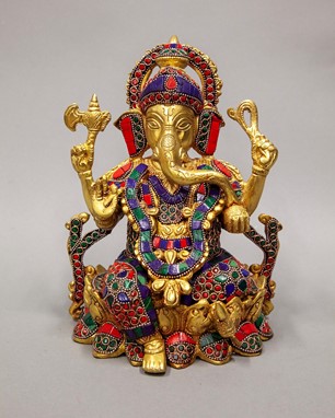 Seated Ganesh W/ Stones