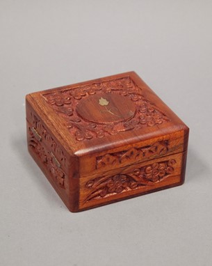 Wholesale 4 Inch Handcrafted Wood Box from India Arts