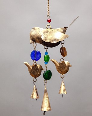 Wholesale Bird Windchime W/ Glass Beads and Bells