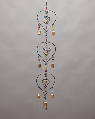 Triple Heart W/ Glass Beads