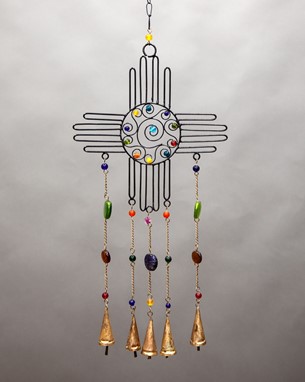 Wholesale New Mexico Flag Windchime W/ Bells and Beads