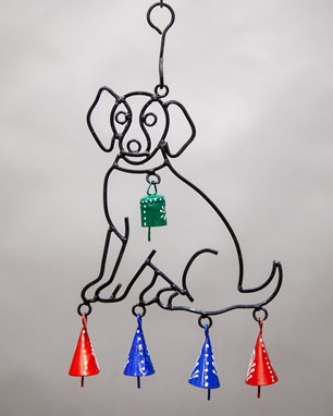 Wholesale Dog Windchime With Painted Bells from India Arts