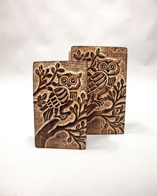 Wholesale Hand Carved Owl Wood Box Set from India Arts