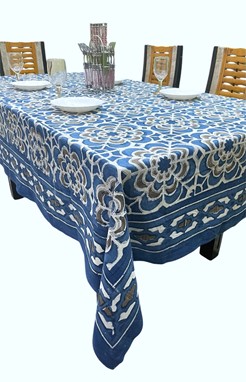 Wholesale Handblocked Rectangle Cotton Tablecloth from India Arts