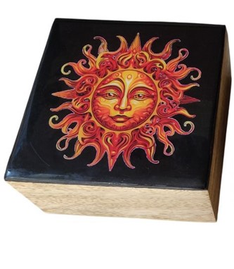 Wholesale Handmade 6 Inch Laminated Sun Wood Box from India Arts