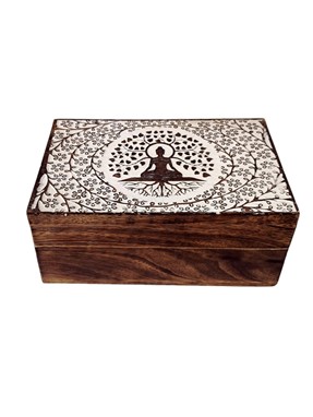 Wholesale Hand Carved Wood Buddha Box | India Arts