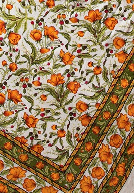 Wholesale Rectangle French Floral Cotton Tablecloth - India Arts