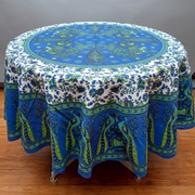 India Arts Round Cotton Peacock Design Tablecloth TC375-01 View 5