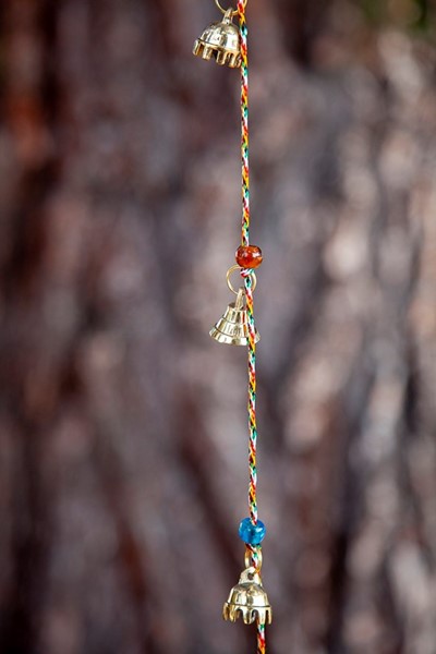 India Arts 10 Brass Mini Bells On Cord BS010