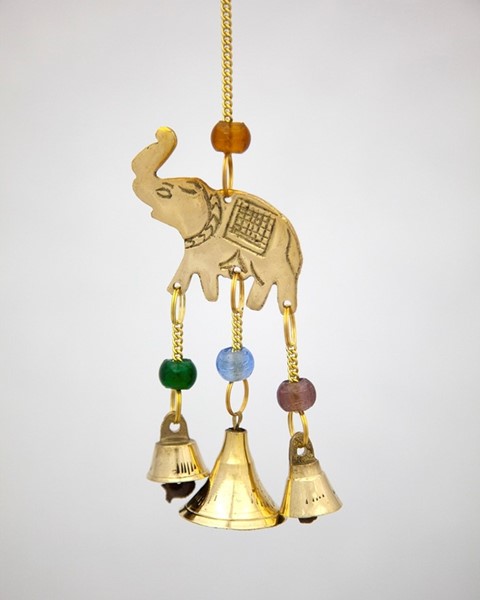 India Arts Brass Elephant Ornament W/ Beads BS366