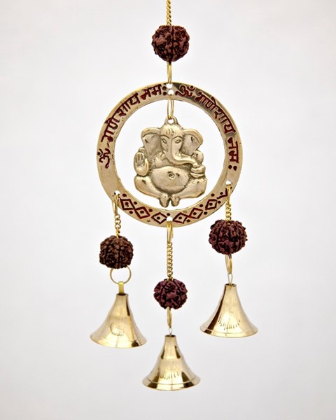 Brass Ganesha Chime W/ Beads and Bells BS376