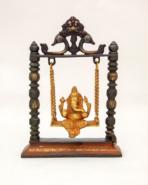 Brass Ganesha On A Swing BW106