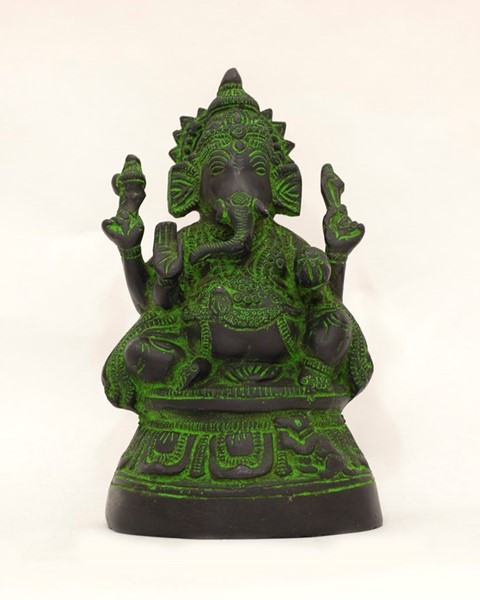 Aluminum Seated Ganesha 7 Inch BW744