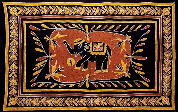 India Arts Cotton Batik Elephant Tapestry 062-12