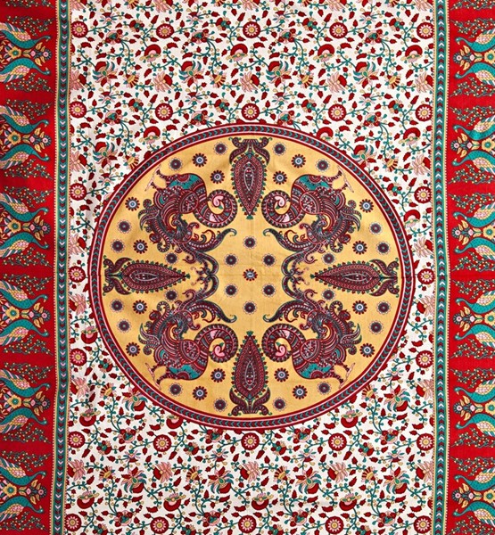 India Arts Peacock Mandala Cotton Tapestry<br>(Double & Queen Size) 375-03