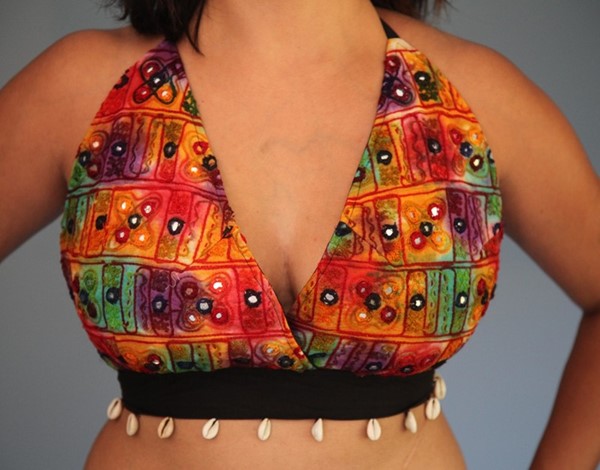 Cotton Embroidered Halter Top SP306