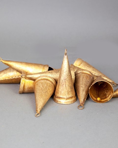 India Arts 3.5 Inch Cone Tin Bell W/ Metal Striker TL032