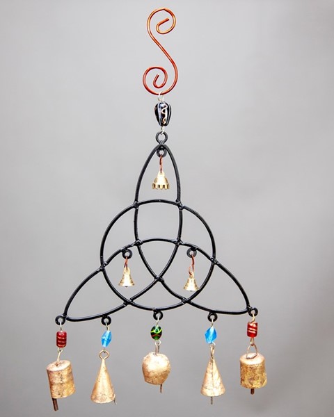 India Arts Iron Celtic Triquetra Chime W/ Beads TS106