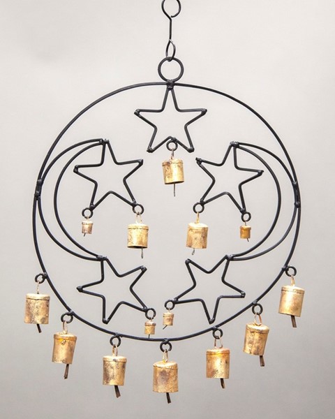 Iron Moon & Stars Chime W/ 12 Bells TS767