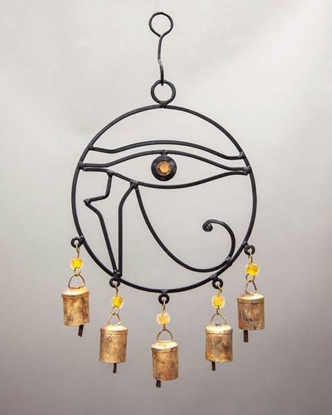 Iron Eye of Horus Windchime W/ Beads TS871