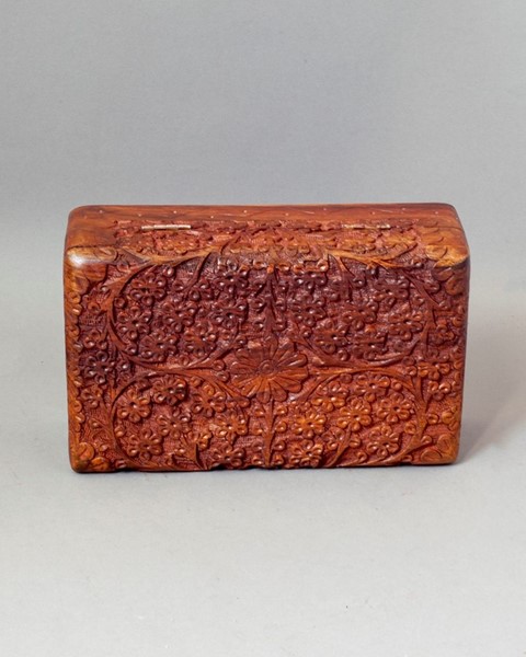 India Arts 5x8 Kashmiri Carved Wood Box WB314