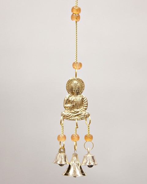 Brass Buddha Chime W/ Beads & Bells BS328