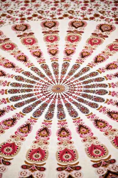 India Arts Cotton Peacock Mandala Tapestry 351-04