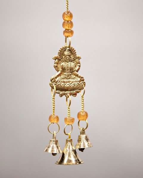 Brass Laxmi Ornament W/ Beads & Bells BS329