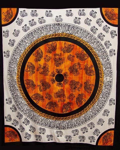 India Arts Heavyweight Elephant Tapestry W/ Fringe<br>(Double Size Only) 036-03