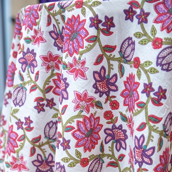 India Arts Round Cotton Floral Tablecloth TC400-02