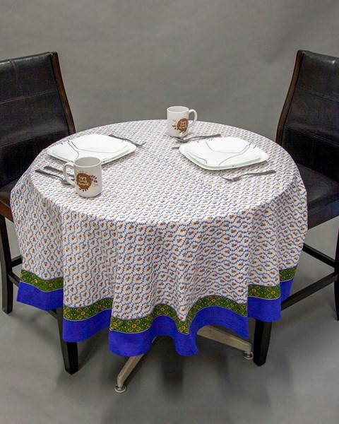 India Arts Small Round Buti Tablecloth TC390-02