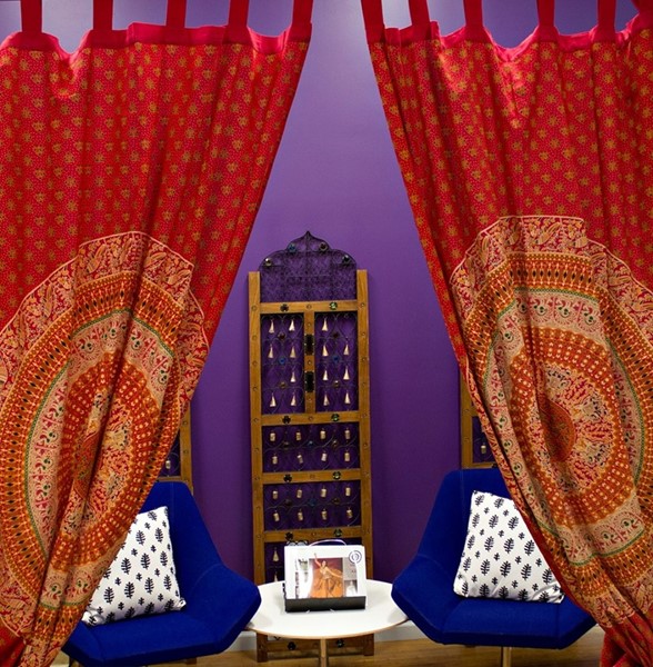 Elephant/Peacock/Parrot Curtain CT430-03