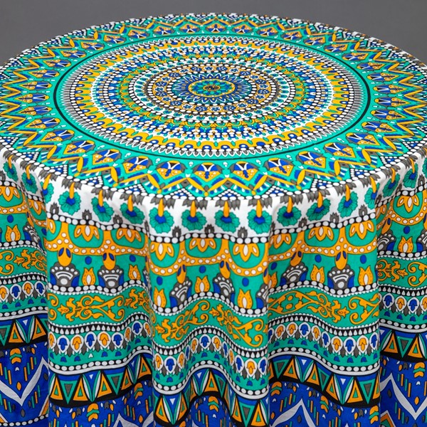 India Arts Large Cotton Multi Color Tablecloth TC401-03