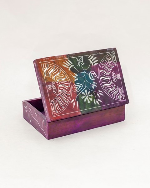 India Arts 4x6 Multi Color Soapstone Sun Box JL890