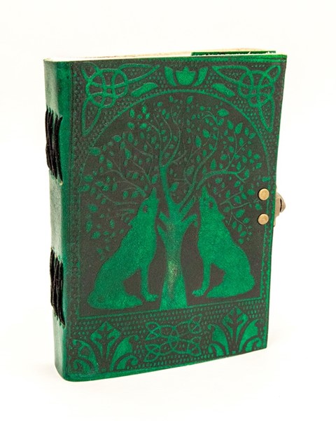 India Arts Leather Celtic Dogs Journal W/ Latch PM175-08