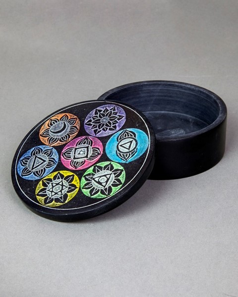 India Arts 7 Chakra Soapstone Incense Burner JL958