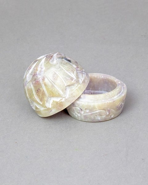 India Arts Hand Carved Soapstone Ring Box JL500