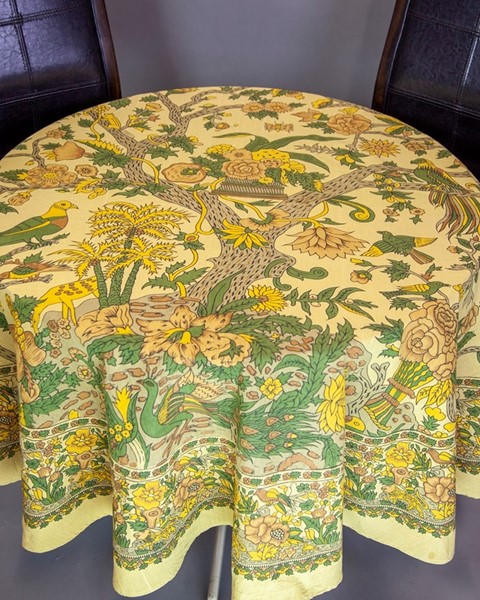 India Arts 72 Inch Round Tree Of Life Tablecloth TC440-15