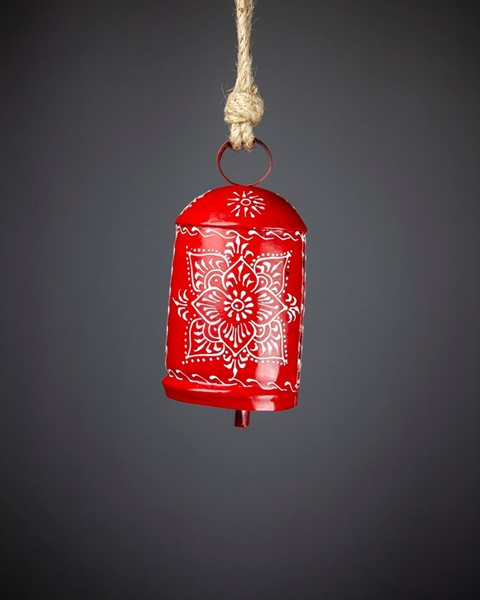 8.5 Inch Hand Painted Tin Bell TL060